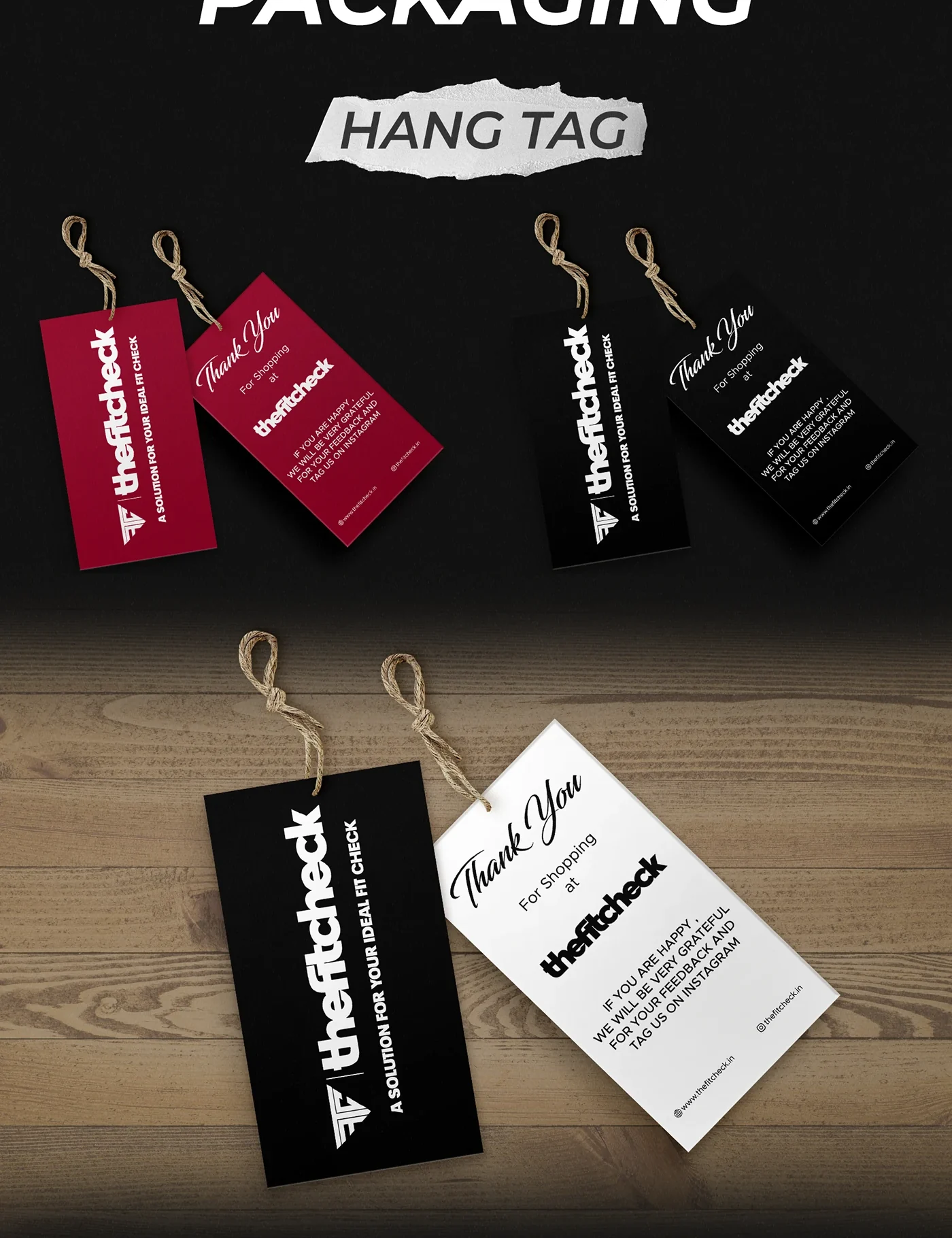 FitCheck / hang tags & packaging